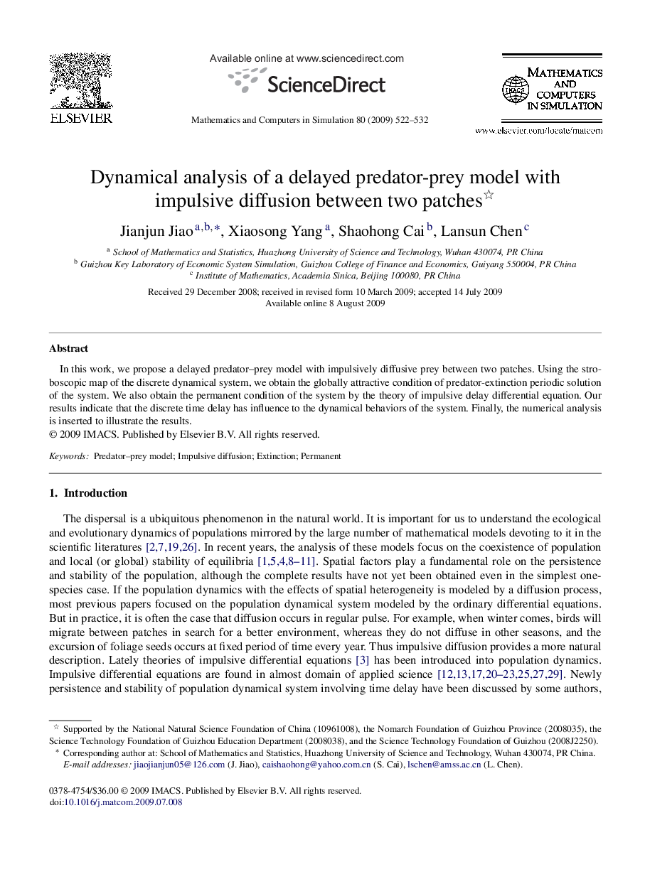 Dynamical analysis of a delayed predator-prey model with impulsive diffusion between two patches 