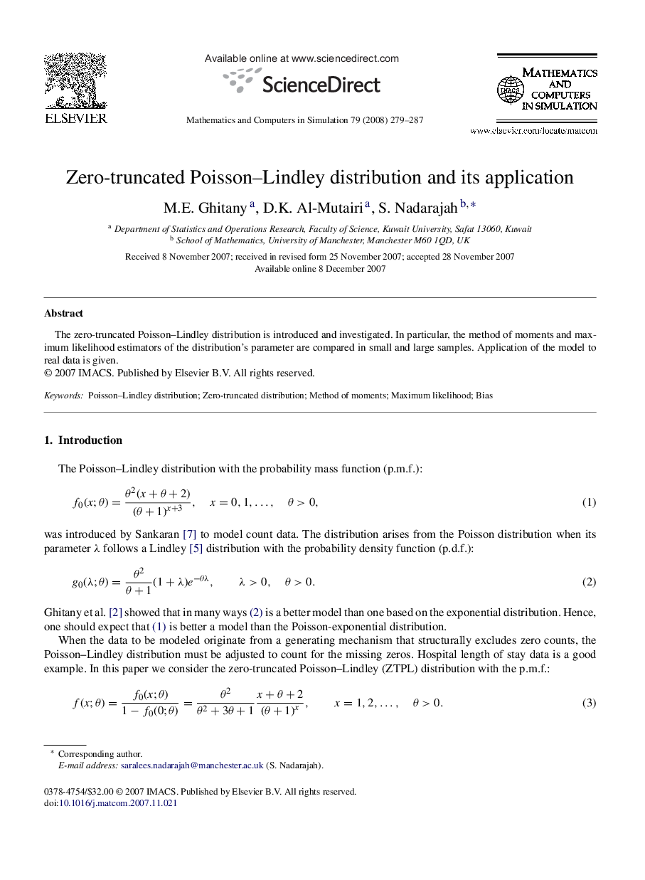 Zero-truncated Poisson–Lindley distribution and its application