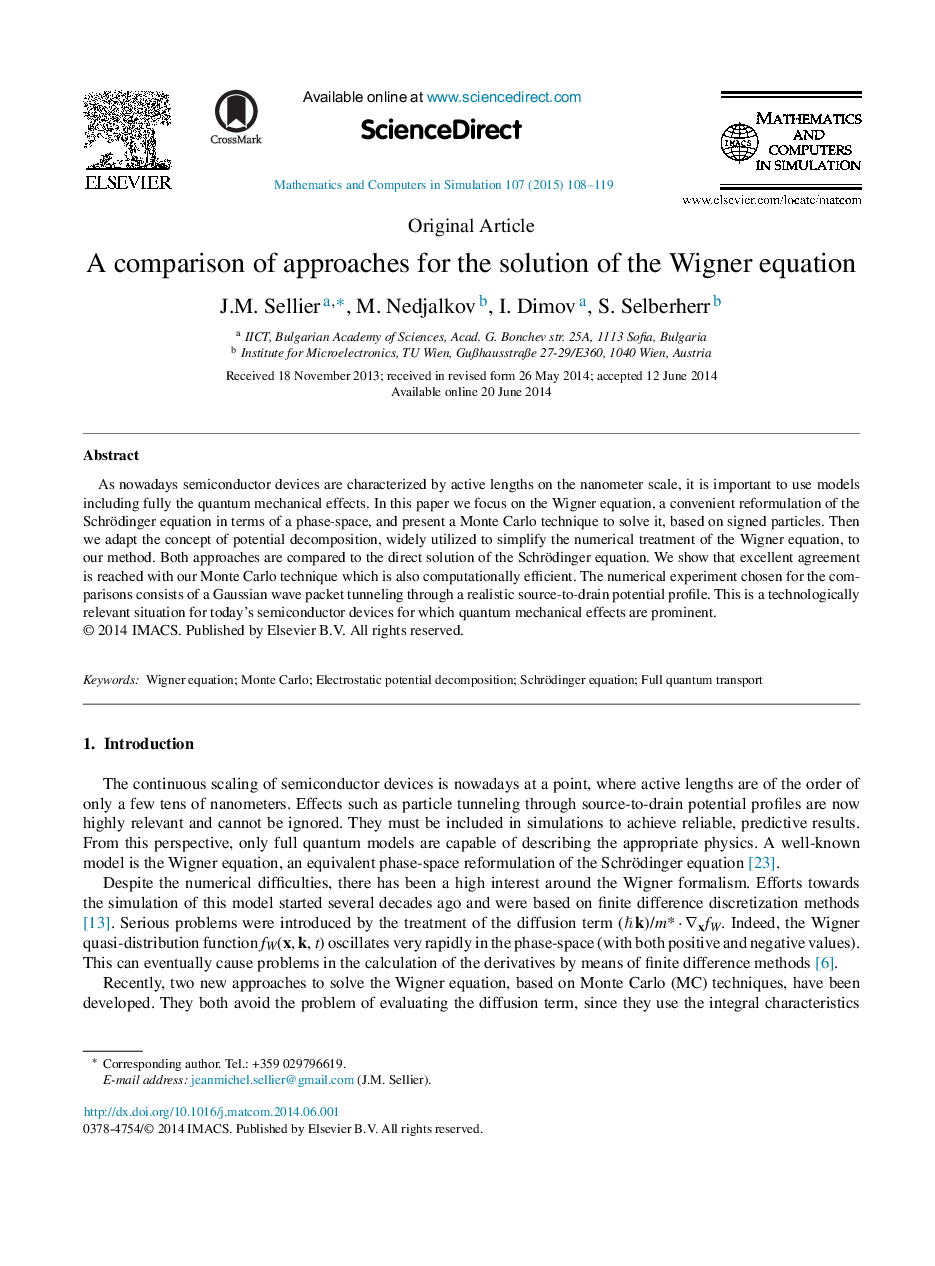 A comparison of approaches for the solution of the Wigner equation