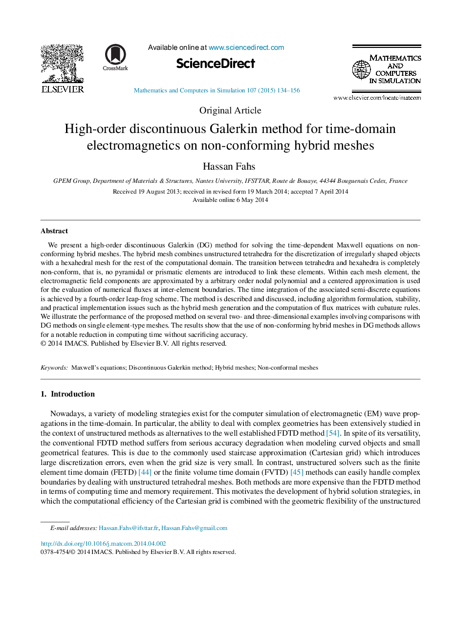 High-order discontinuous Galerkin method for time-domain electromagnetics on non-conforming hybrid meshes