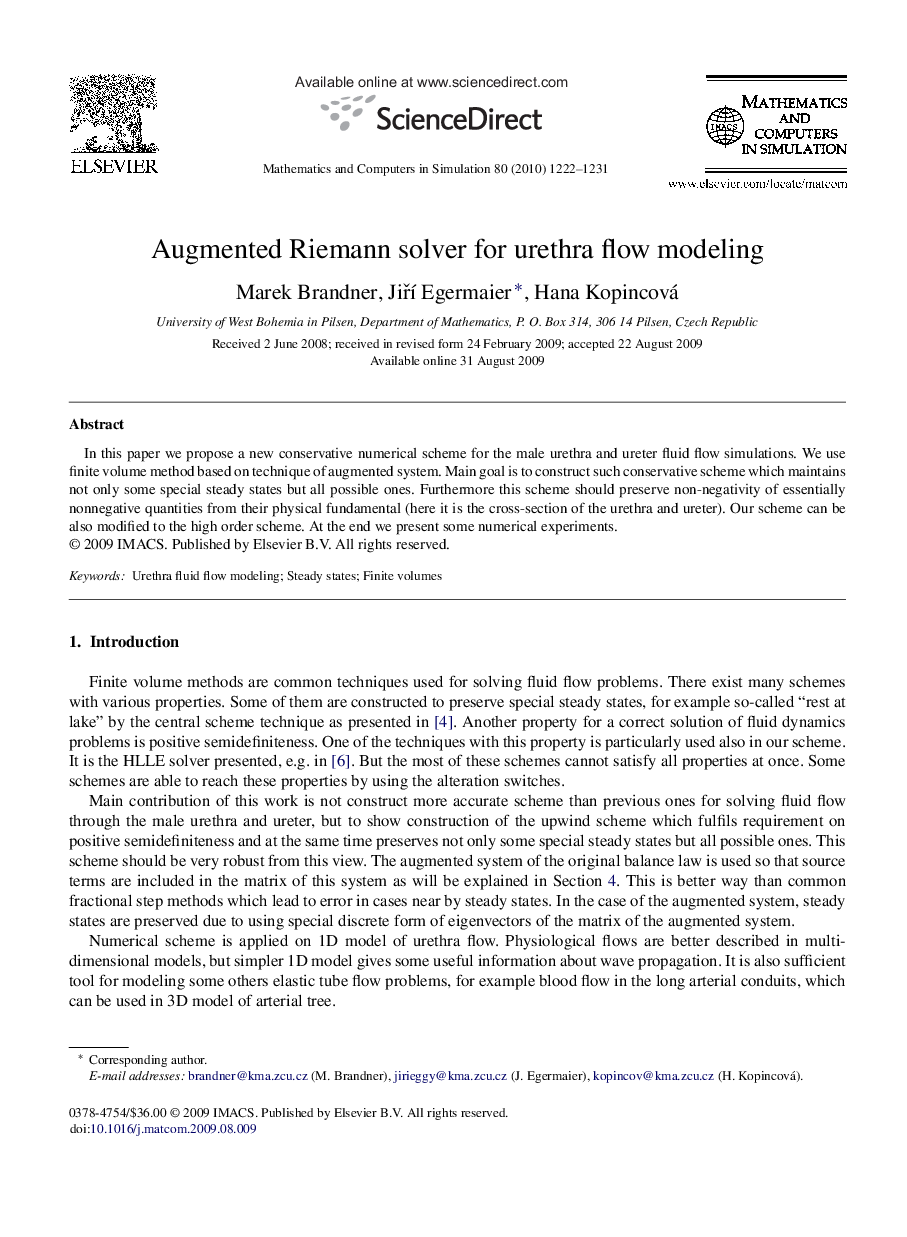 Augmented Riemann solver for urethra flow modeling