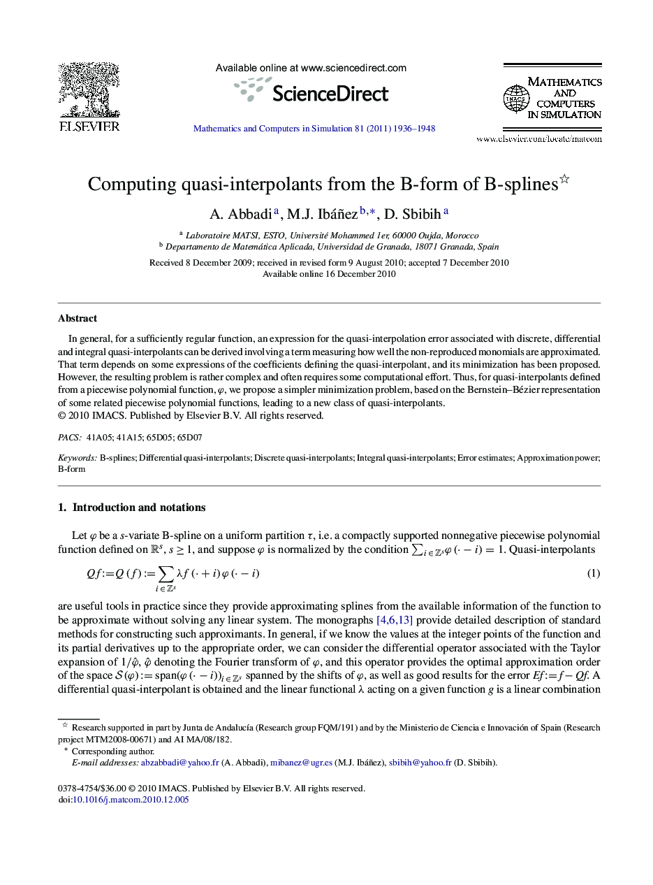 Computing quasi-interpolants from the B-form of B-splines 