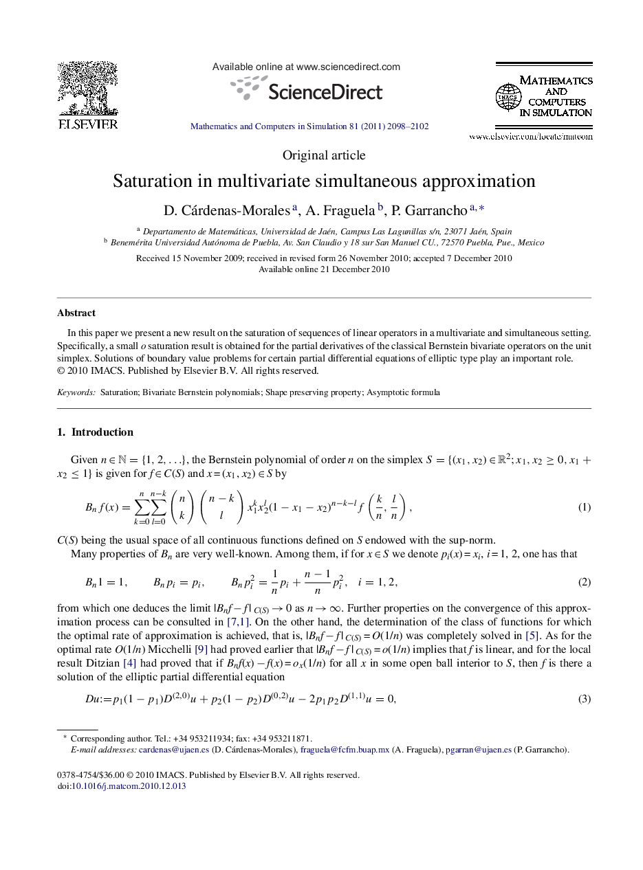 Saturation in multivariate simultaneous approximation