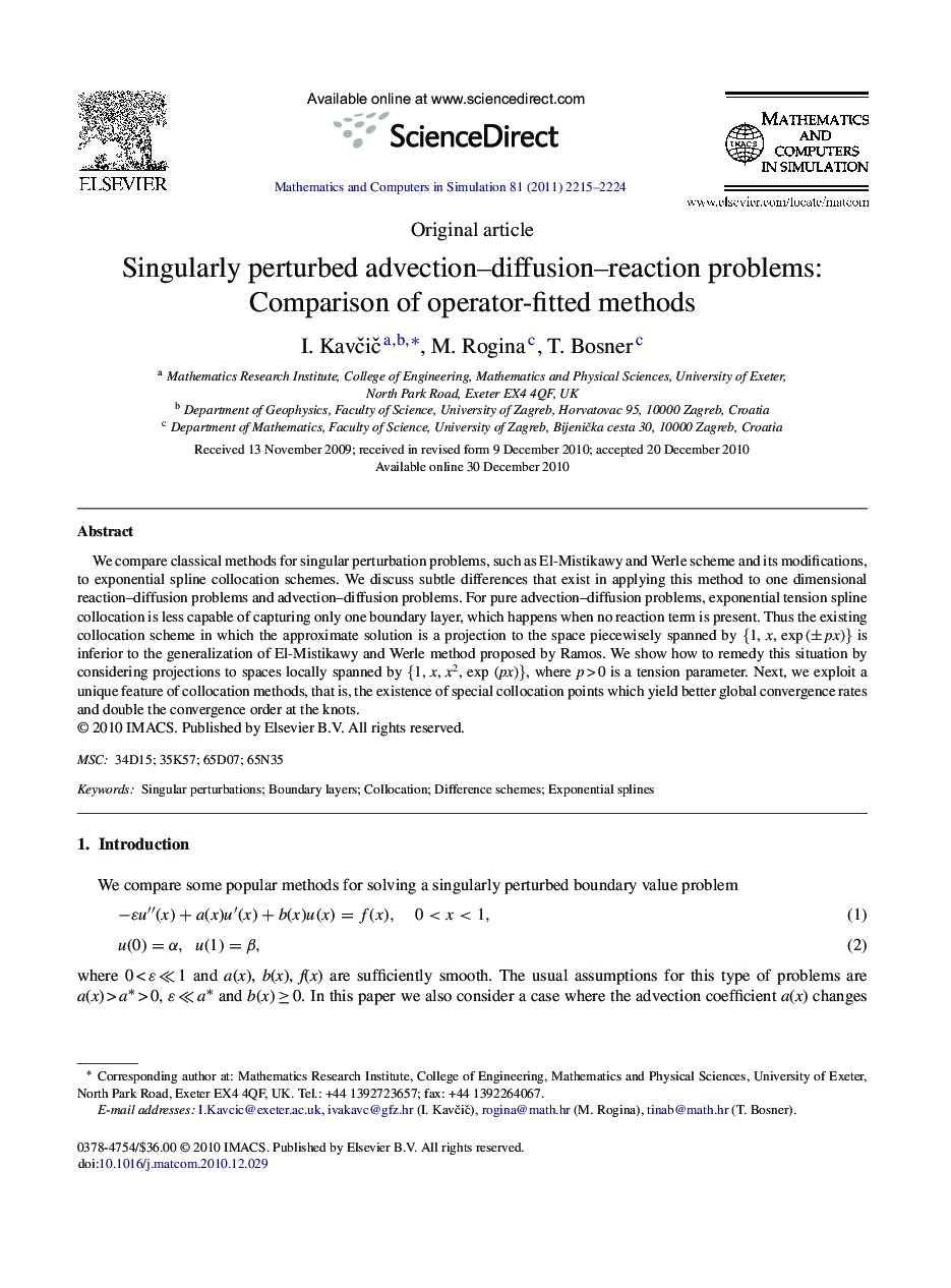 Singularly perturbed advection–diffusion–reaction problems: Comparison of operator-fitted methods