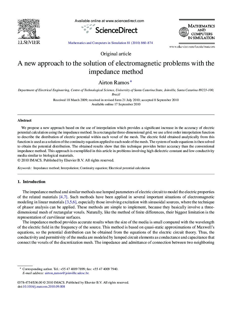 A new approach to the solution of electromagnetic problems with the impedance method