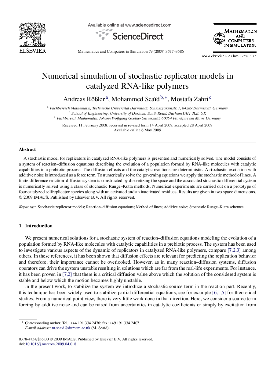 Numerical simulation of stochastic replicator models in catalyzed RNA-like polymers