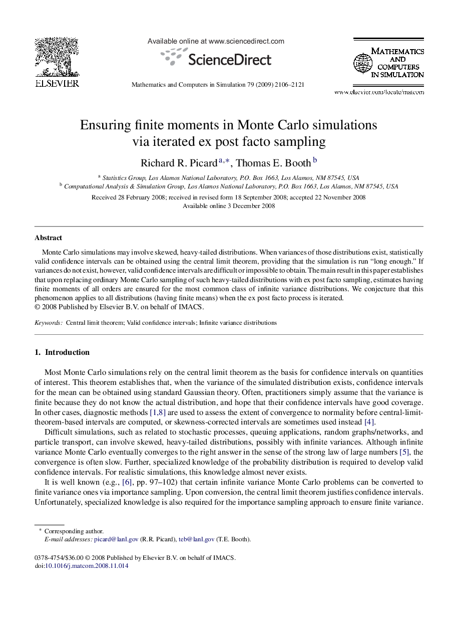 Ensuring finite moments in Monte Carlo simulations via iterated ex post facto sampling