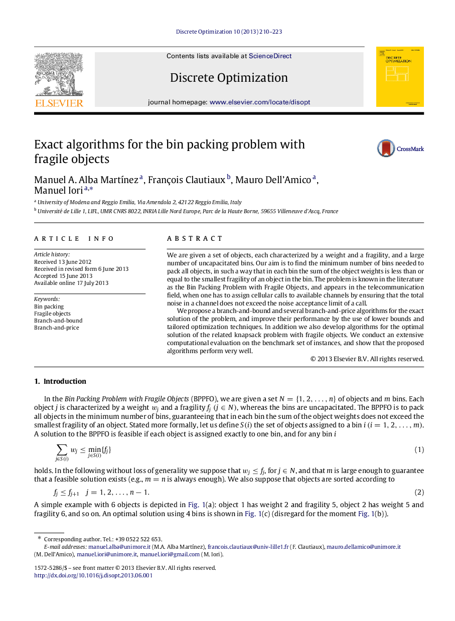 Exact algorithms for the bin packing problem with fragile objects