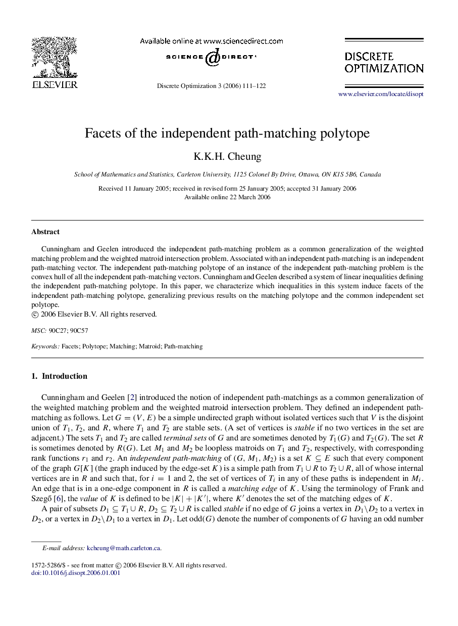 Facets of the independent path-matching polytope