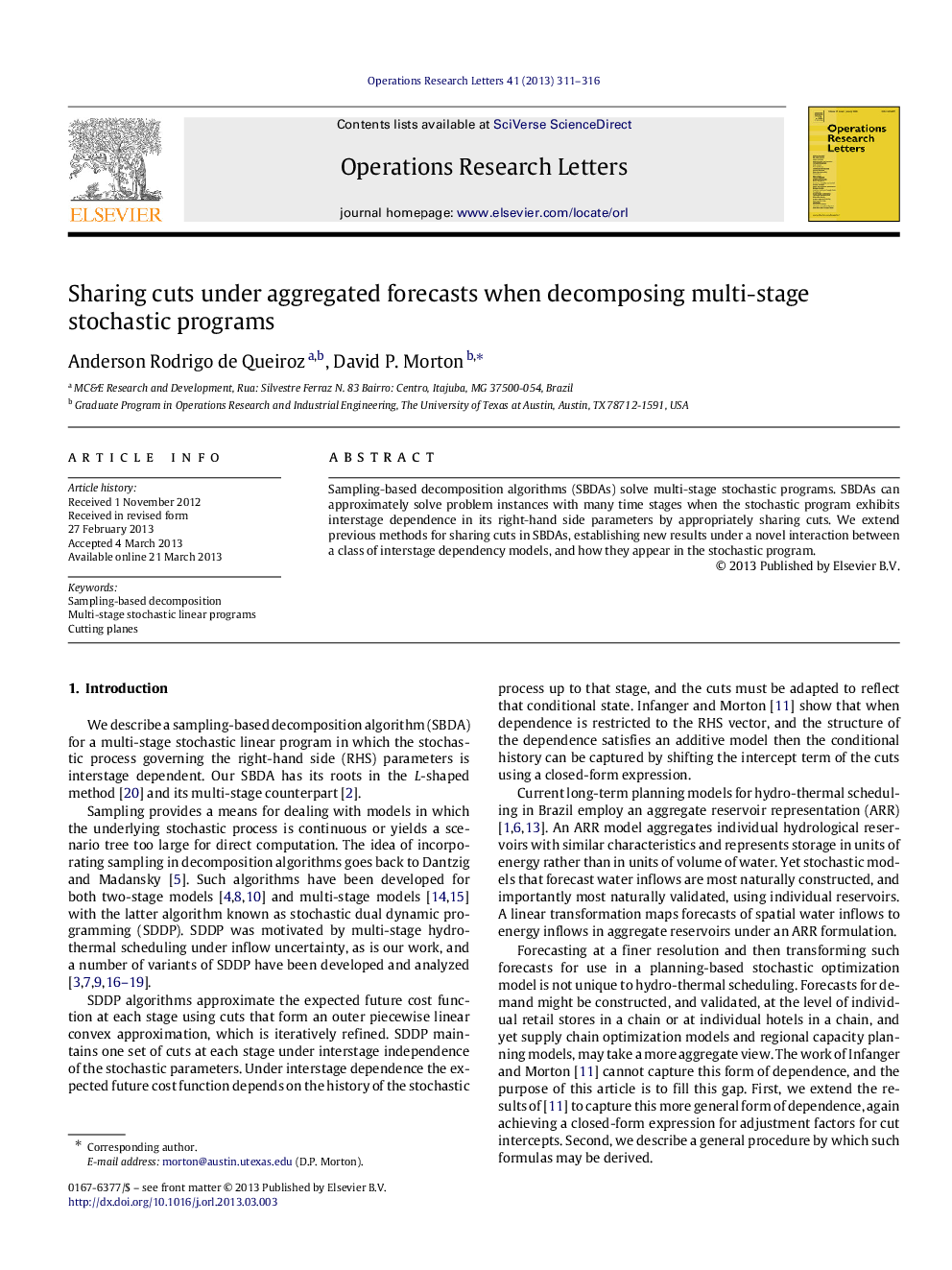 Sharing cuts under aggregated forecasts when decomposing multi-stage stochastic programs