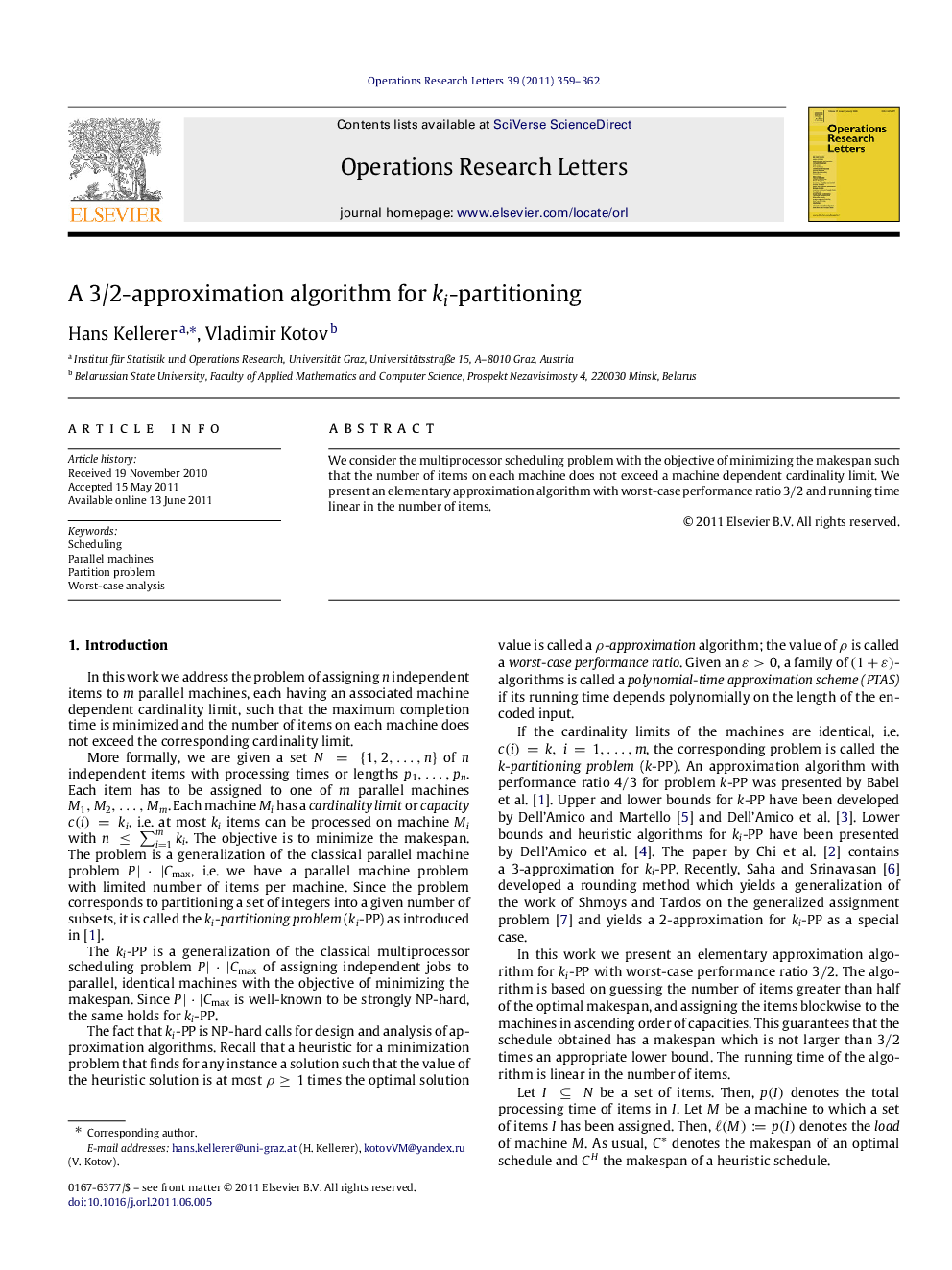 A 3/2-approximation algorithm for kiki-partitioning