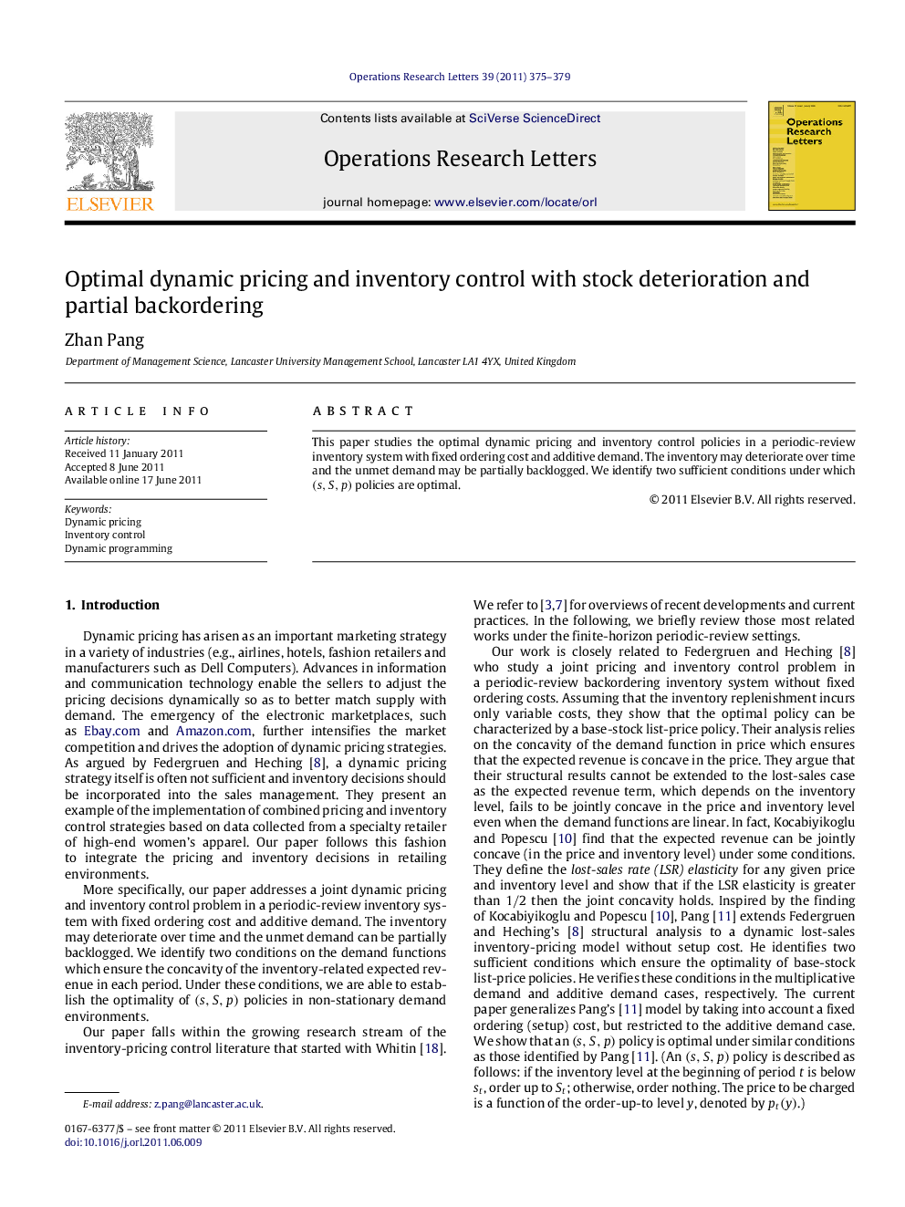 Optimal dynamic pricing and inventory control with stock deterioration and partial backordering