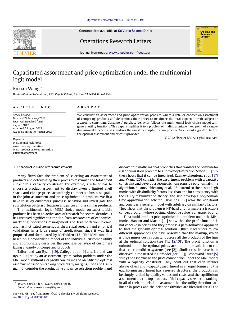 Capacitated assortment and price optimization under the multinomial logit model