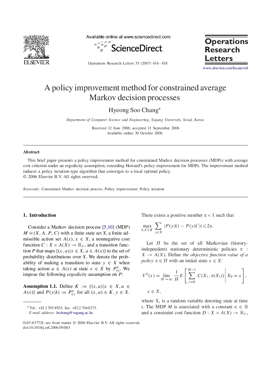 A policy improvement method for constrained average Markov decision processes