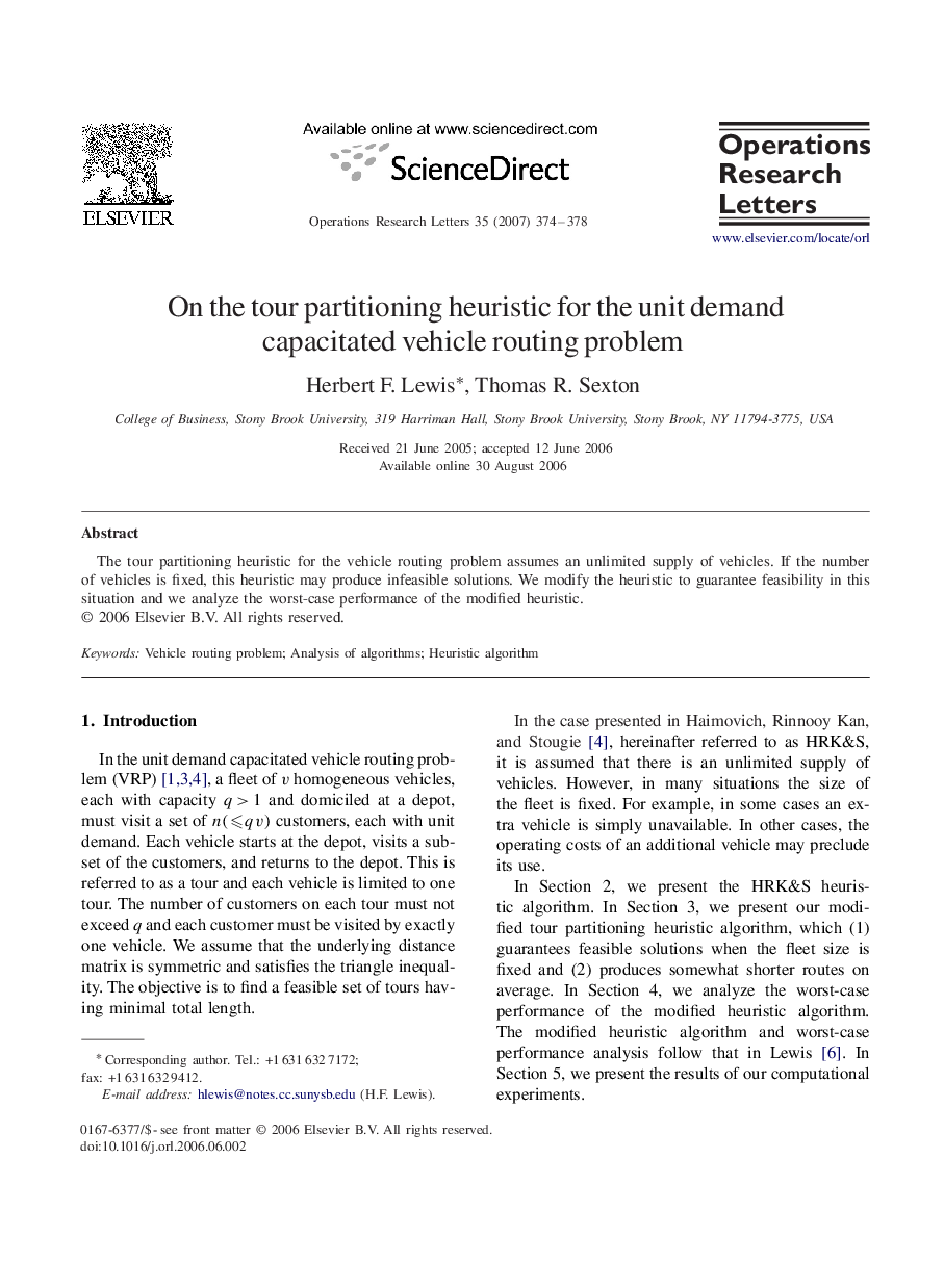 On the tour partitioning heuristic for the unit demand capacitated vehicle routing problem