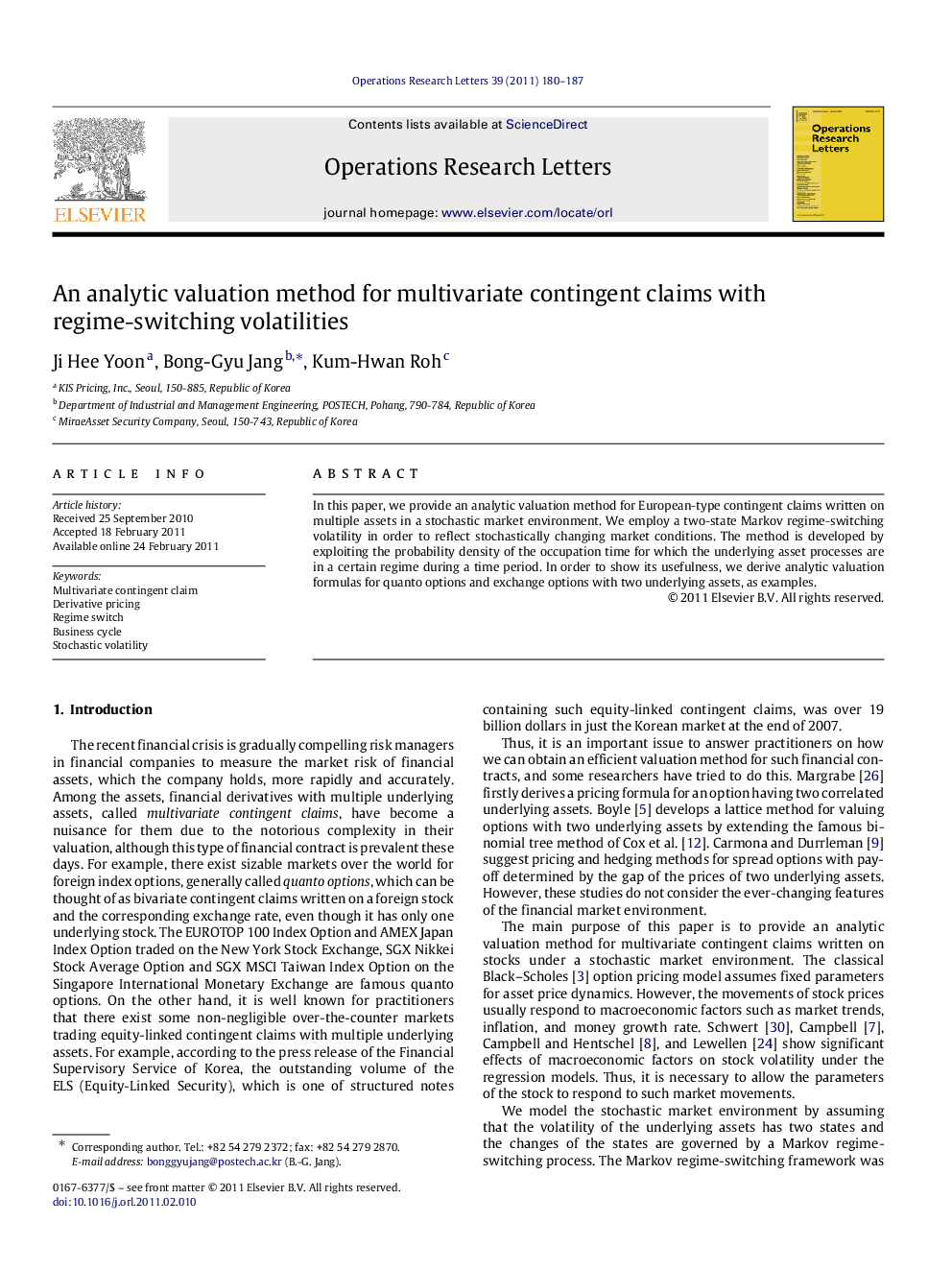 An analytic valuation method for multivariate contingent claims with regime-switching volatilities