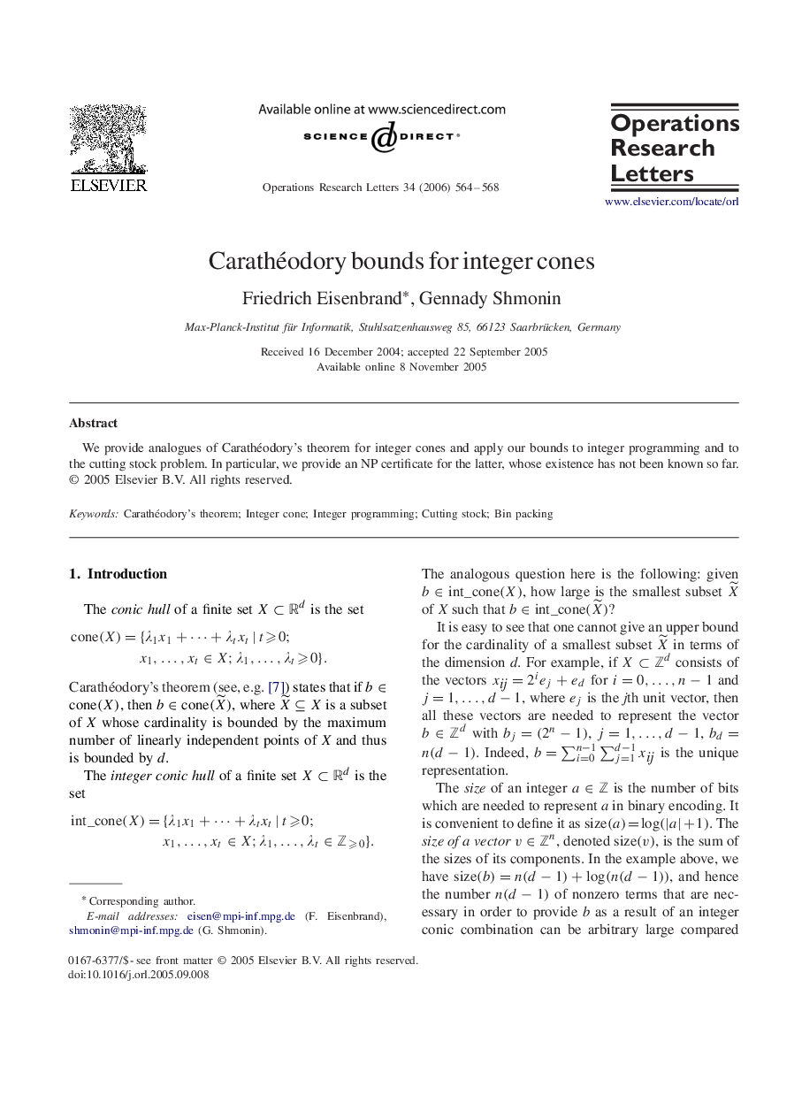 Carathéodory bounds for integer cones