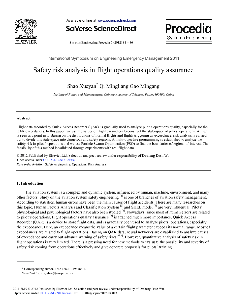 Safety Risk Analysis in Flight Operations Quality Assurance