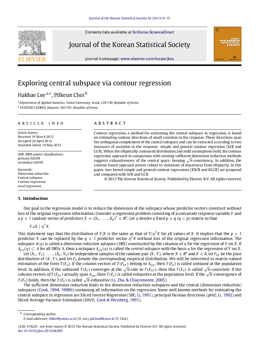 Exploring central subspace via contour regression