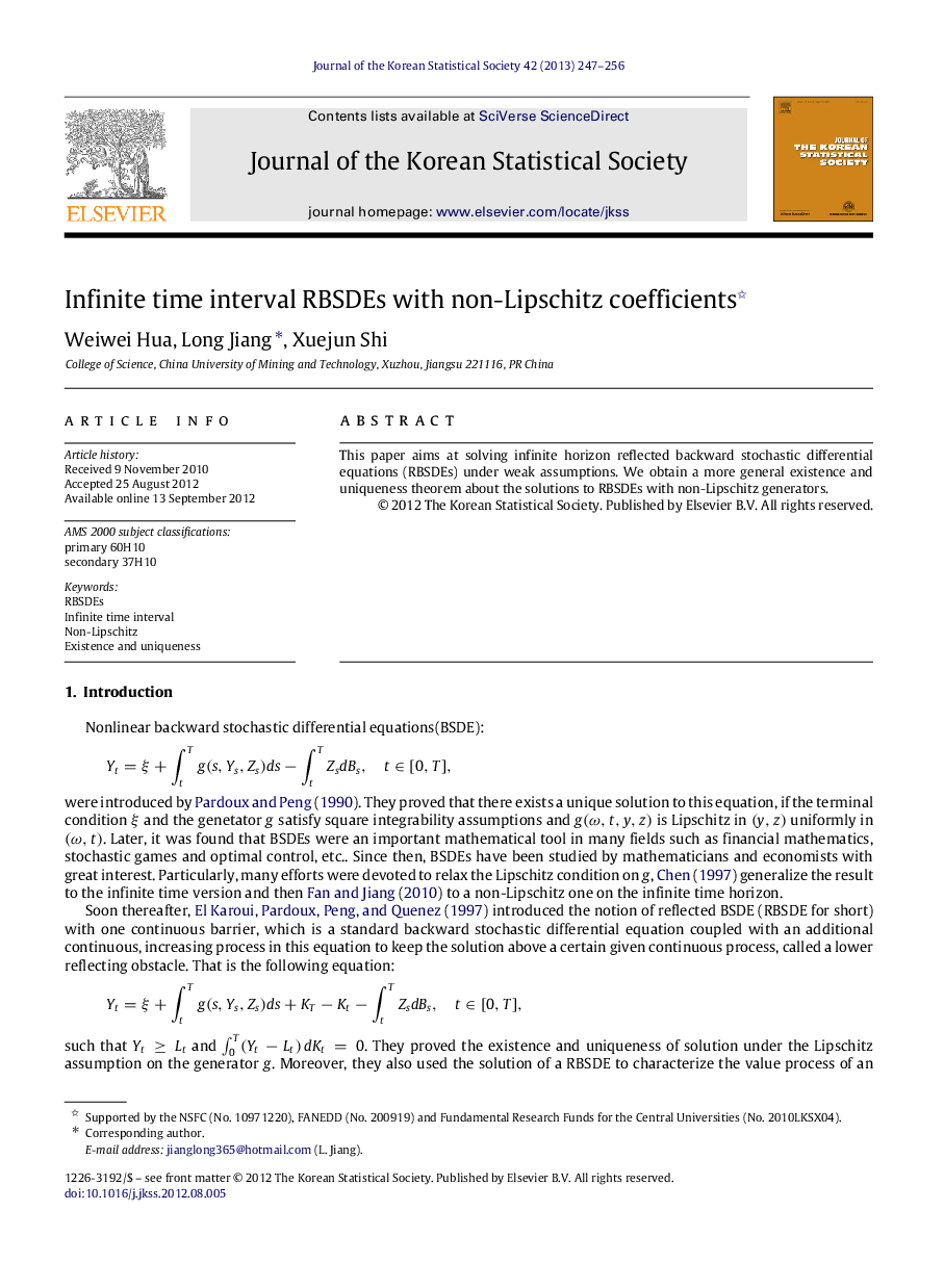 Infinite time interval RBSDEs with non-Lipschitz coefficients 