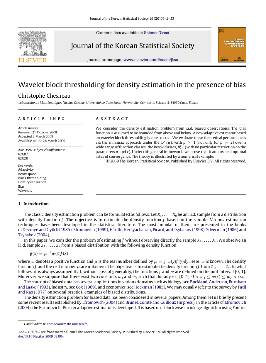 Wavelet block thresholding for density estimation in the presence of bias