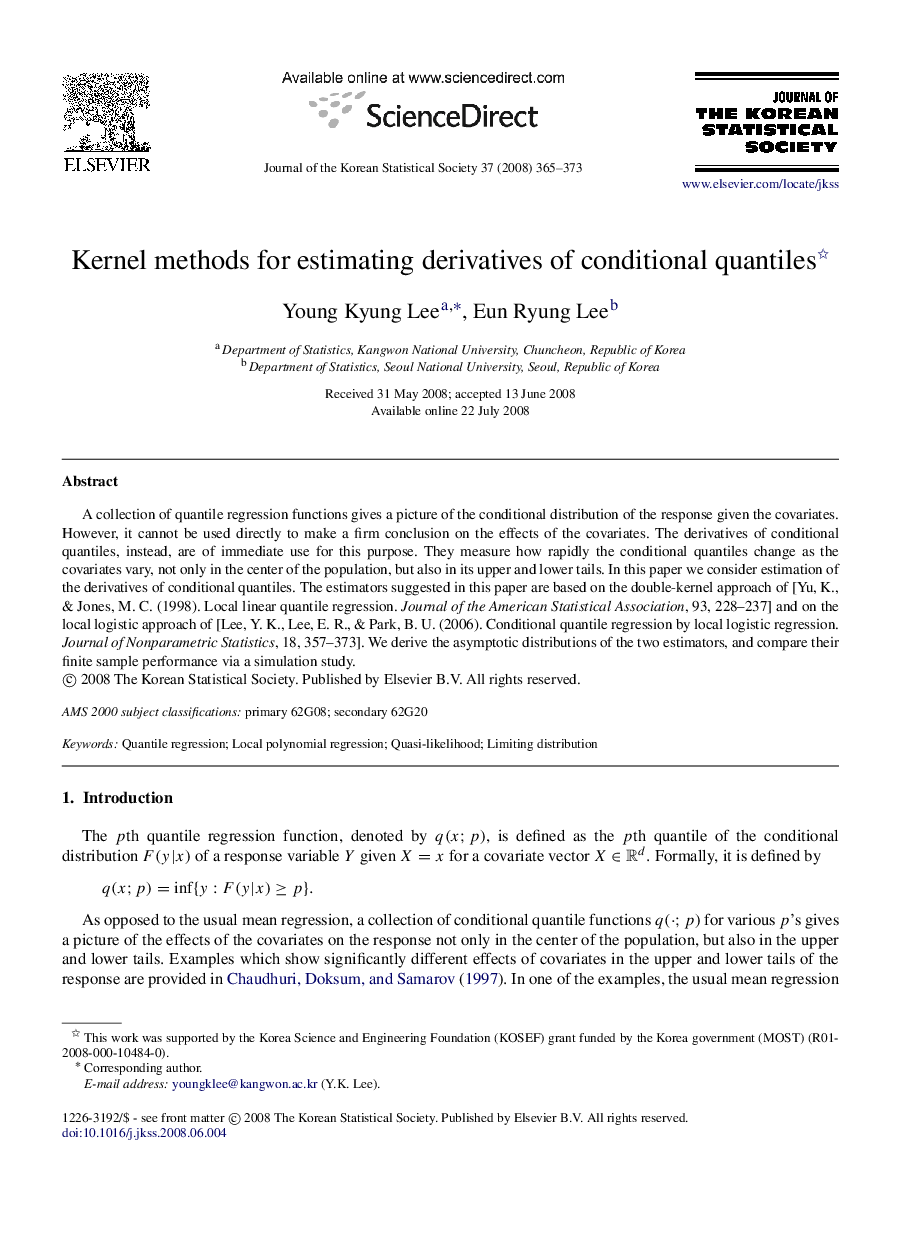 Kernel methods for estimating derivatives of conditional quantiles 