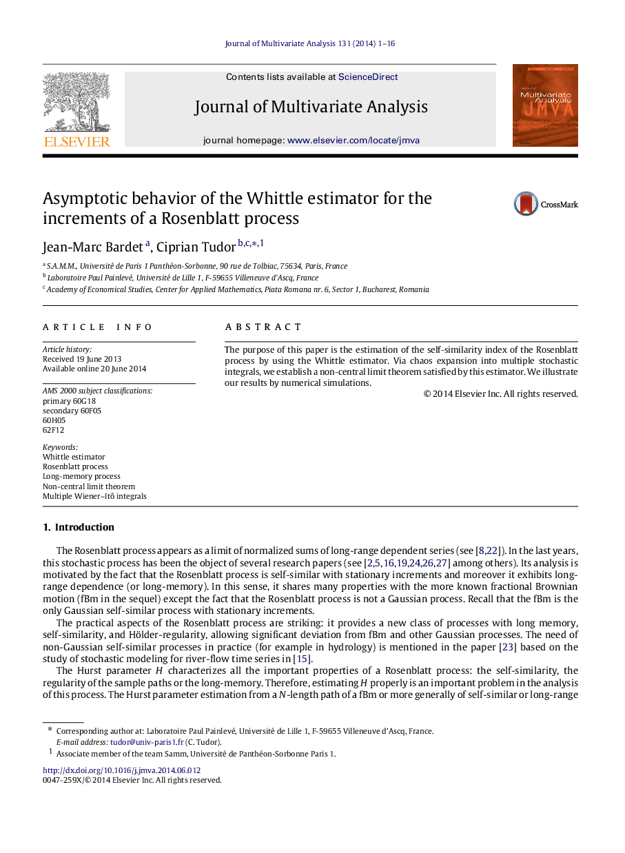 Asymptotic behavior of the Whittle estimator for the increments of a Rosenblatt process