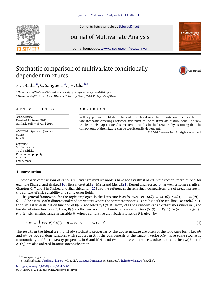 Stochastic comparison of multivariate conditionally dependent mixtures