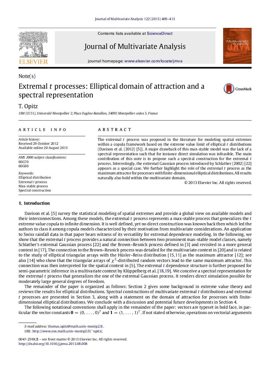 Extremal tt processes: Elliptical domain of attraction and a spectral representation