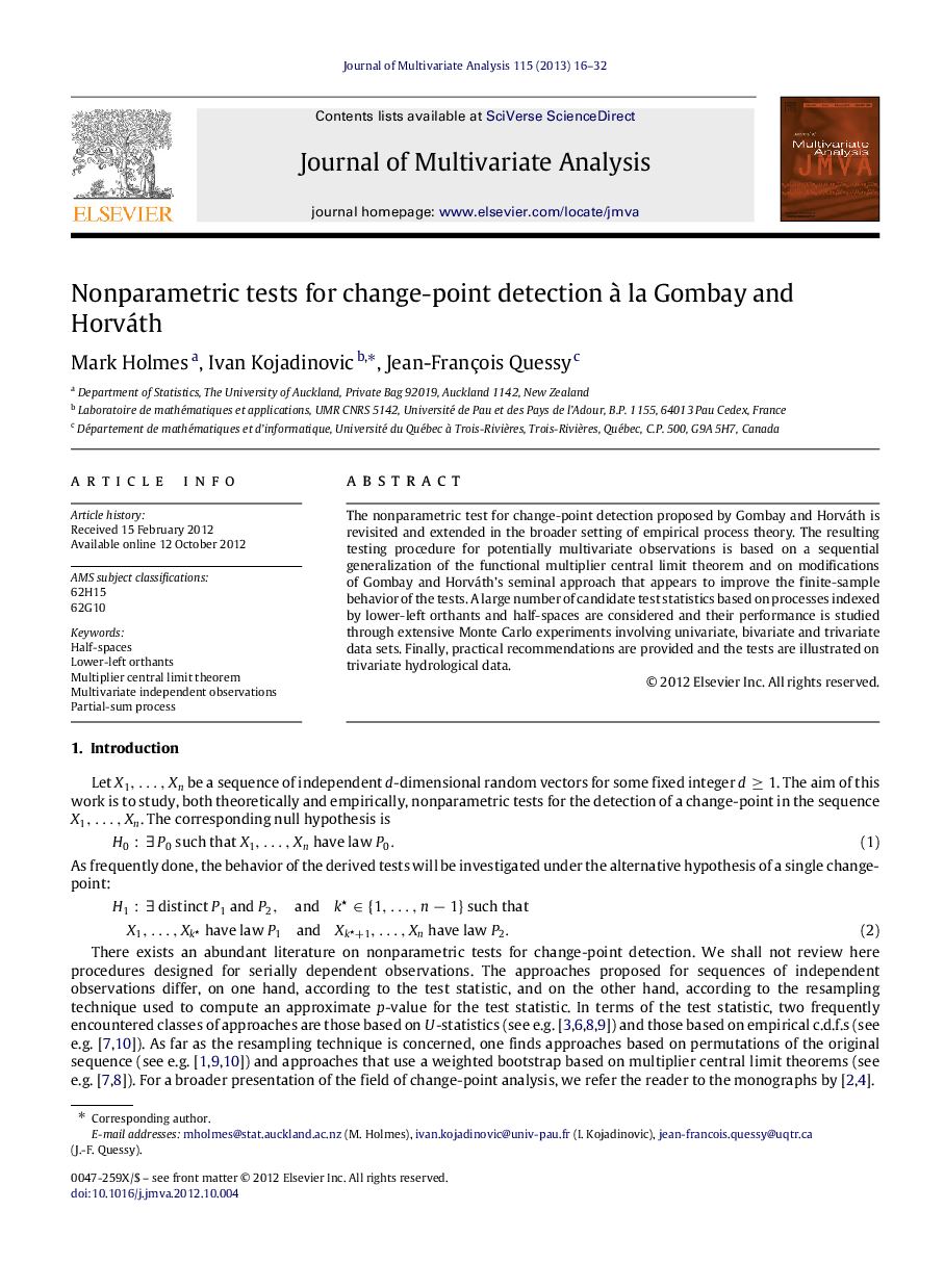 Nonparametric tests for change-point detection à la Gombay and Horváth