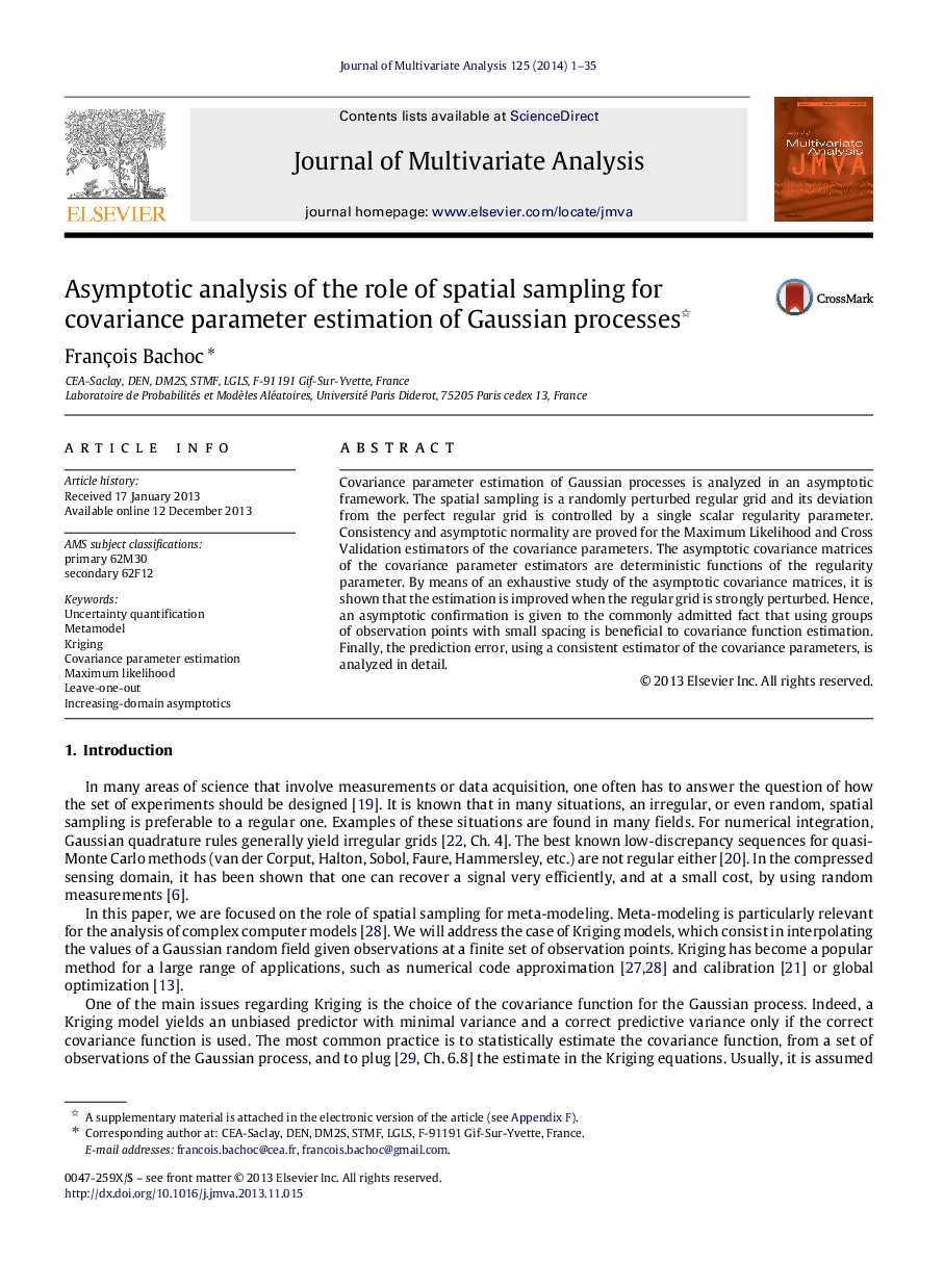 Asymptotic analysis of the role of spatial sampling for covariance parameter estimation of Gaussian processes