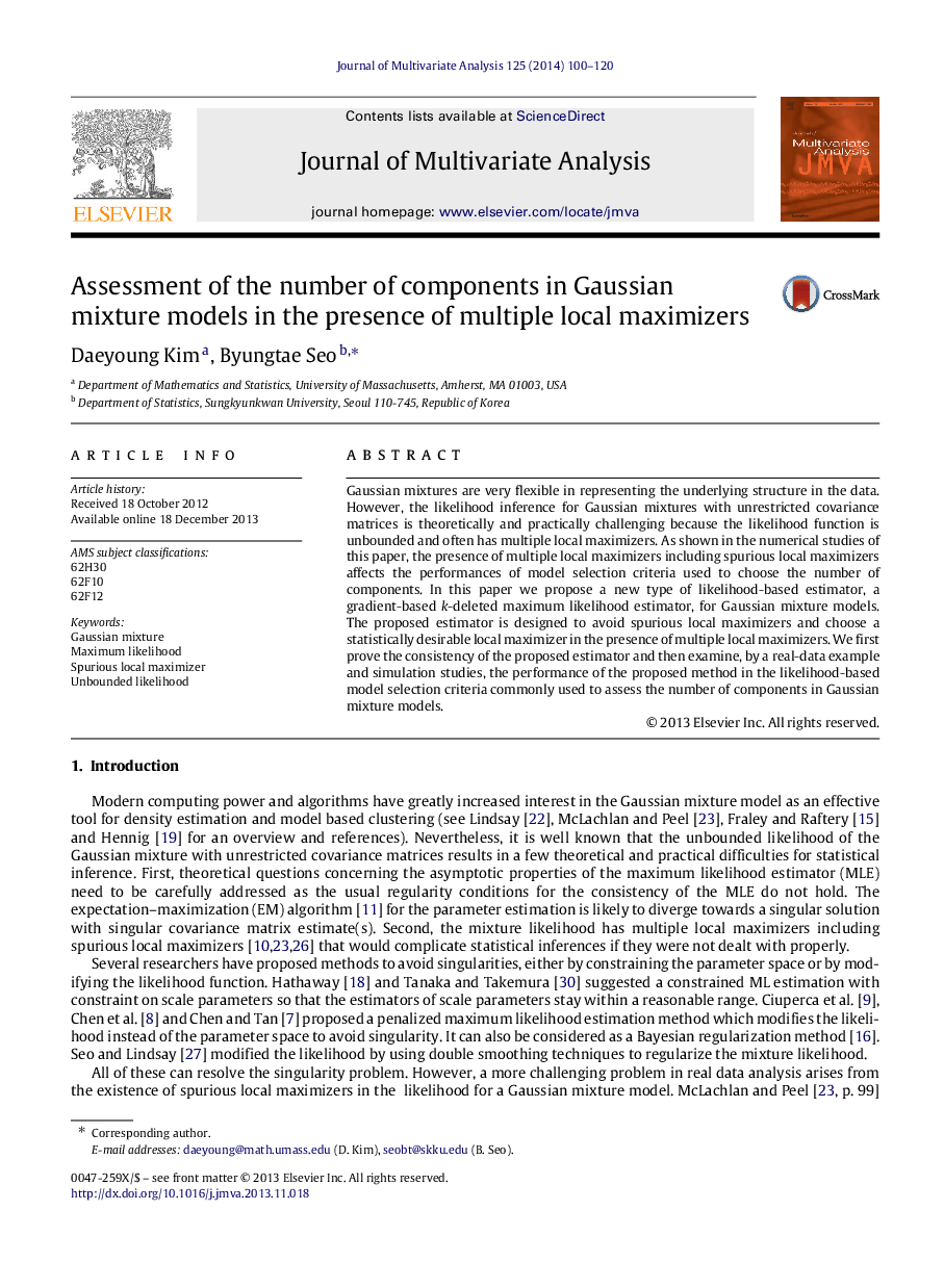 Assessment of the number of components in Gaussian mixture models in the presence of multiple local maximizers