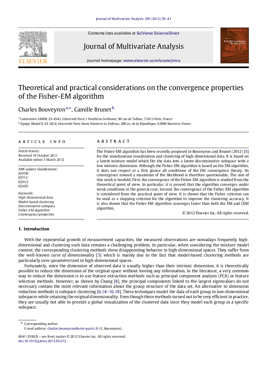 Theoretical and practical considerations on the convergence properties of the Fisher-EM algorithm