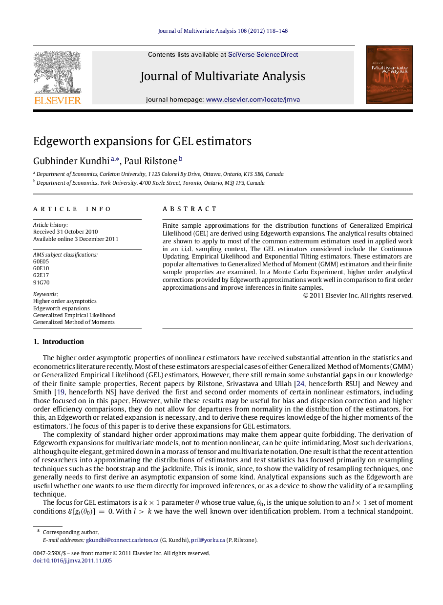 Edgeworth expansions for GEL estimators