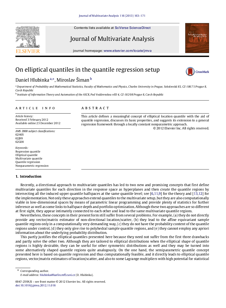 On elliptical quantiles in the quantile regression setup