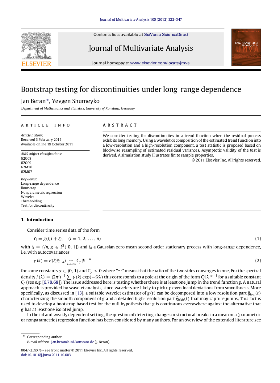 Bootstrap testing for discontinuities under long-range dependence