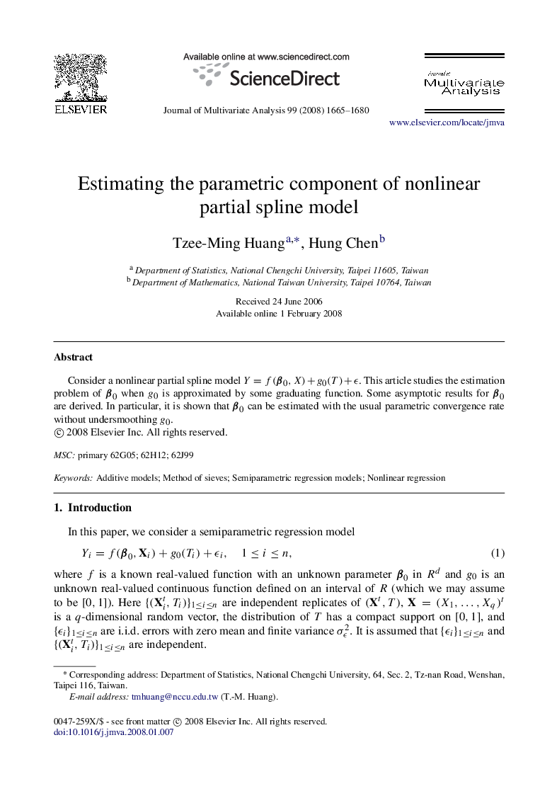 Estimating the parametric component of nonlinear partial spline model