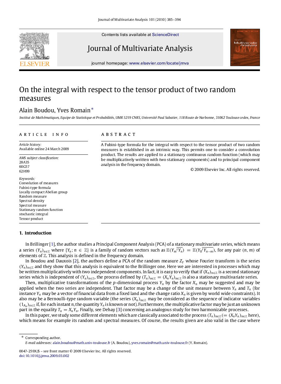 On the integral with respect to the tensor product of two random measures