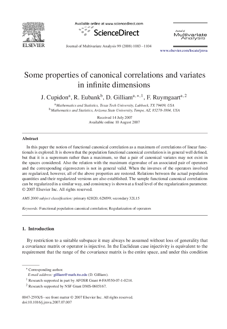 Some properties of canonical correlations and variates in infinite dimensions
