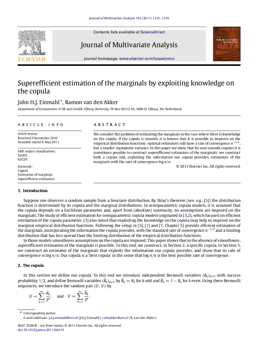 Superefficient estimation of the marginals by exploiting knowledge on the copula