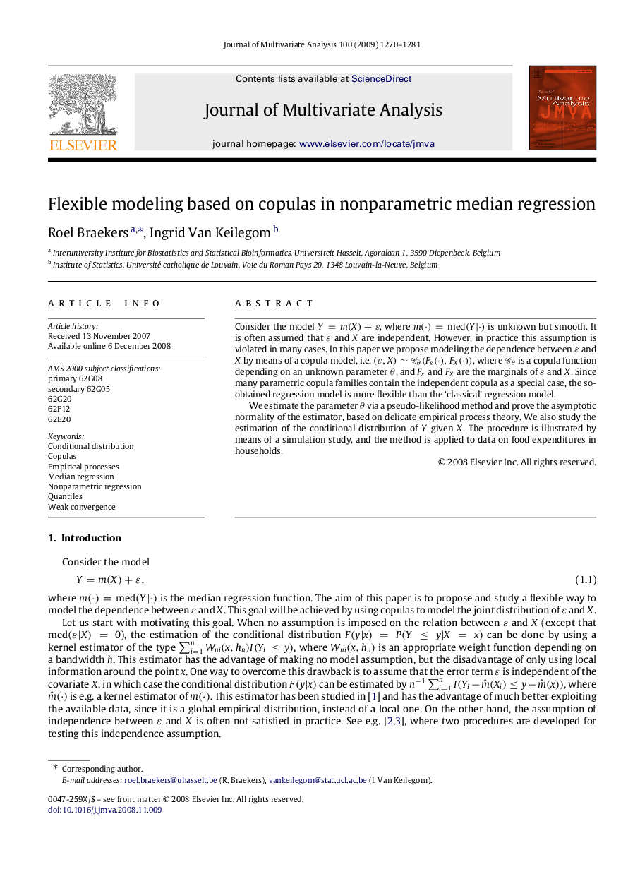 Flexible modeling based on copulas in nonparametric median regression