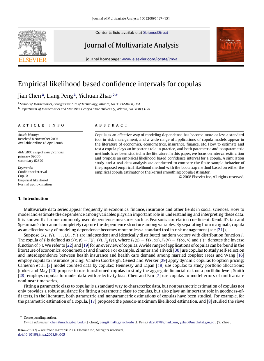 Empirical likelihood based confidence intervals for copulas