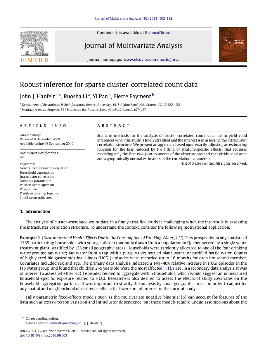 Robust inference for sparse cluster-correlated count data