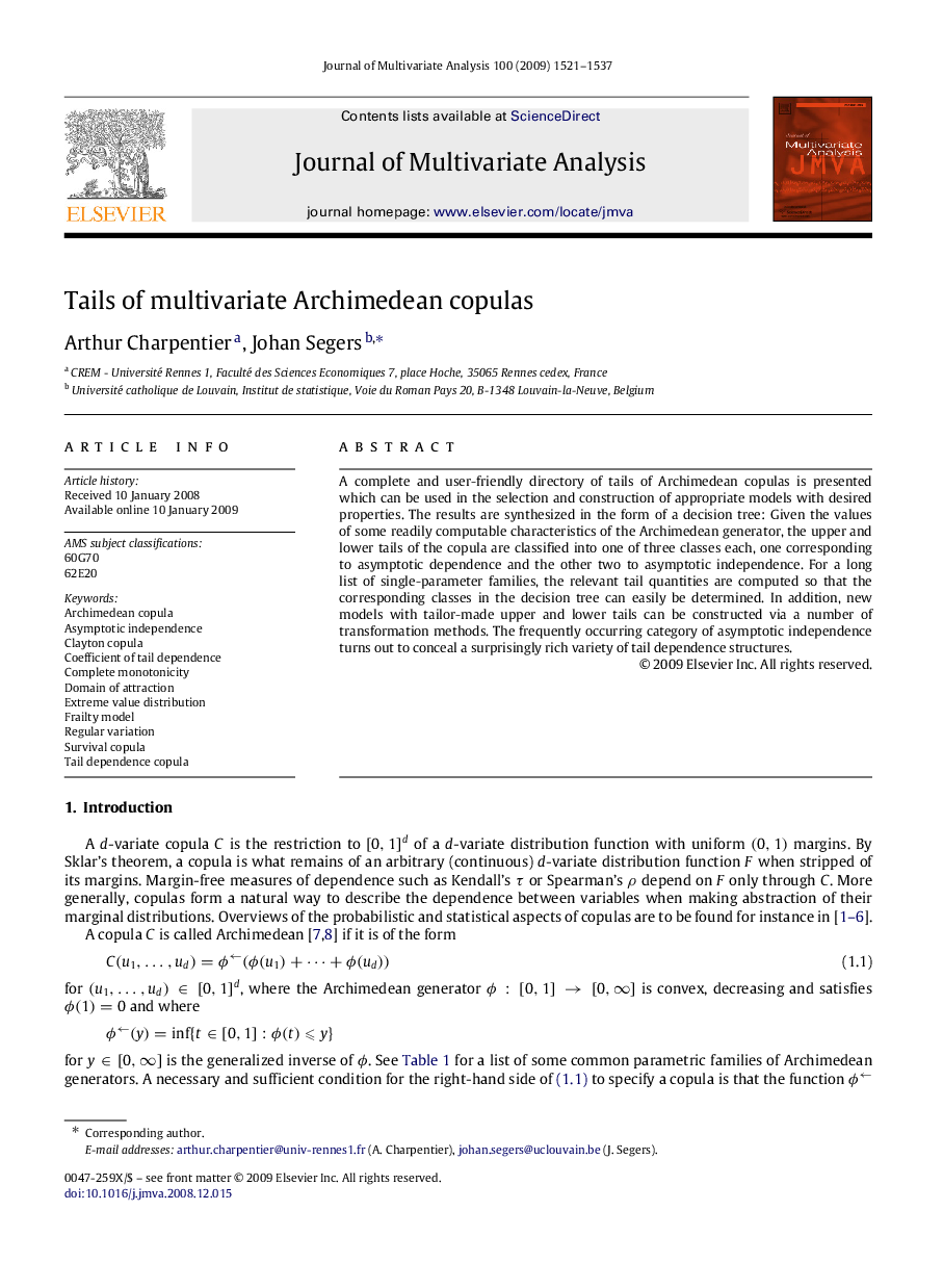 Tails of multivariate Archimedean copulas