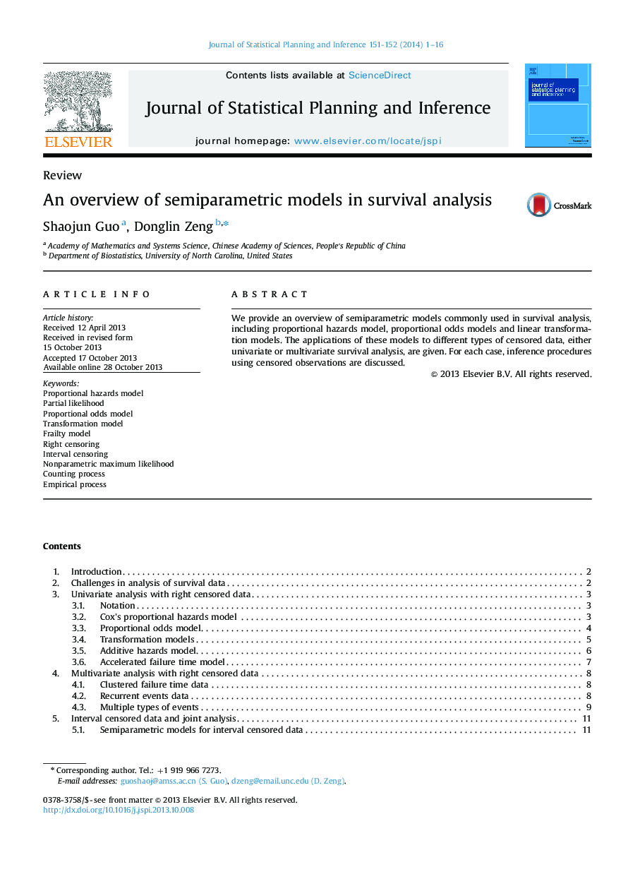 An overview of semiparametric models in survival analysis