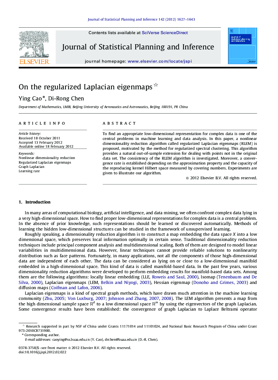 On the regularized Laplacian eigenmaps 