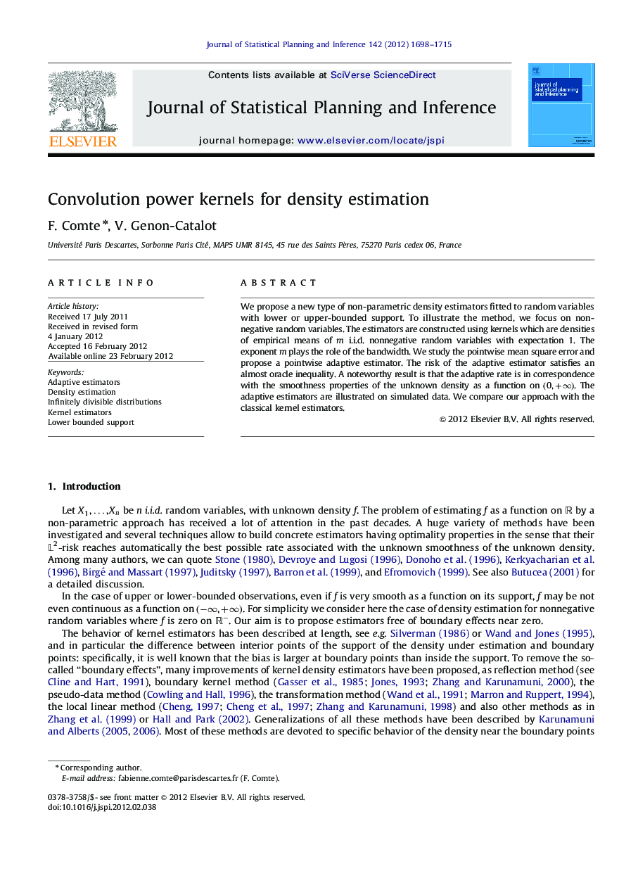 Convolution power kernels for density estimation