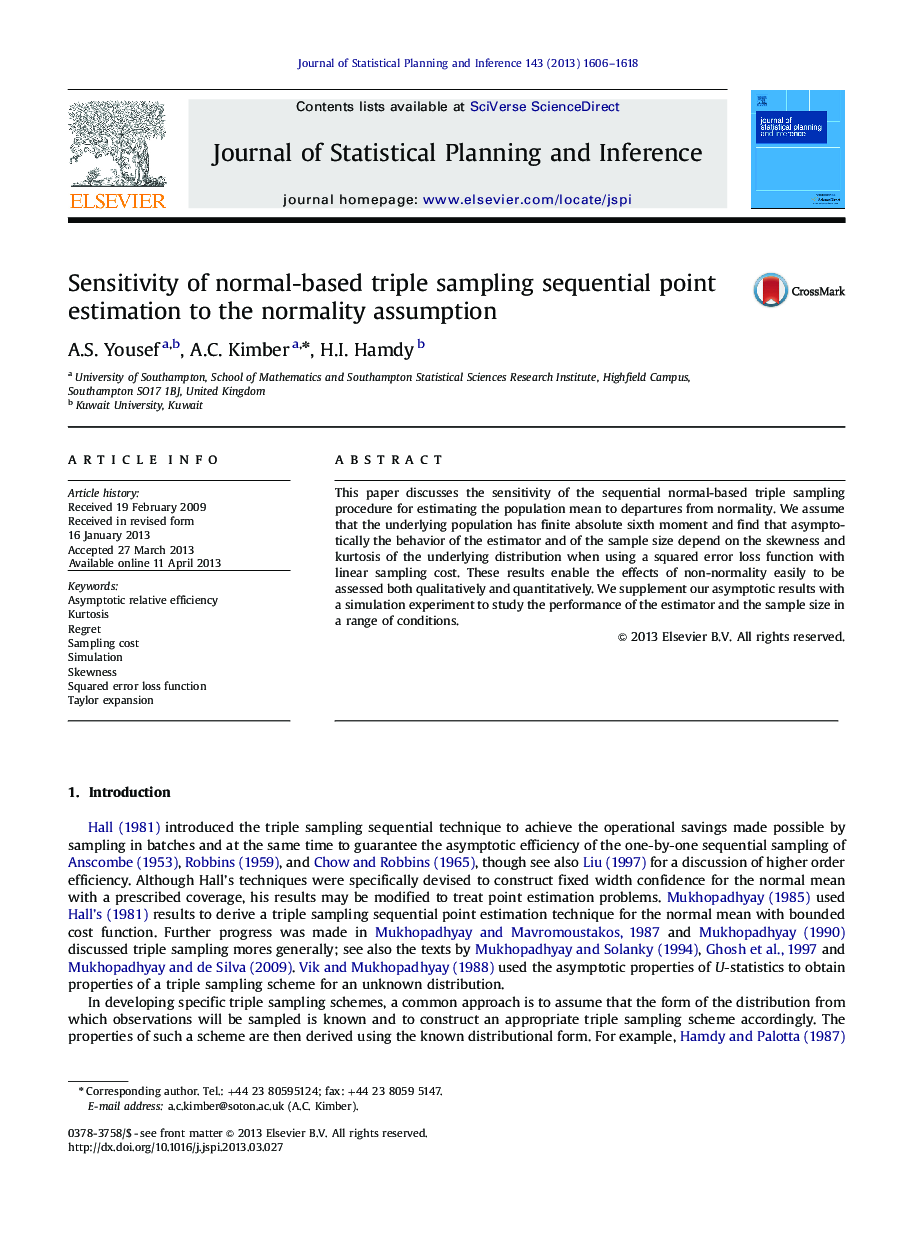 Sensitivity of normal-based triple sampling sequential point estimation to the normality assumption