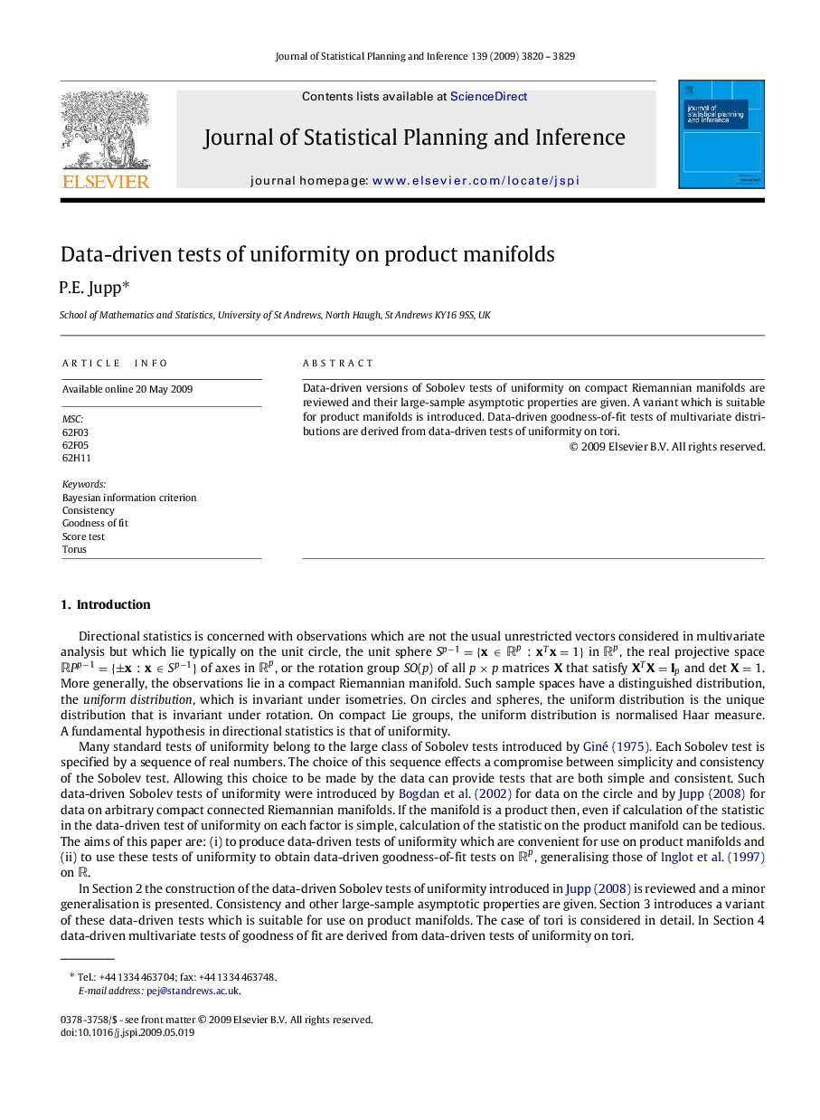 Data-driven tests of uniformity on product manifolds