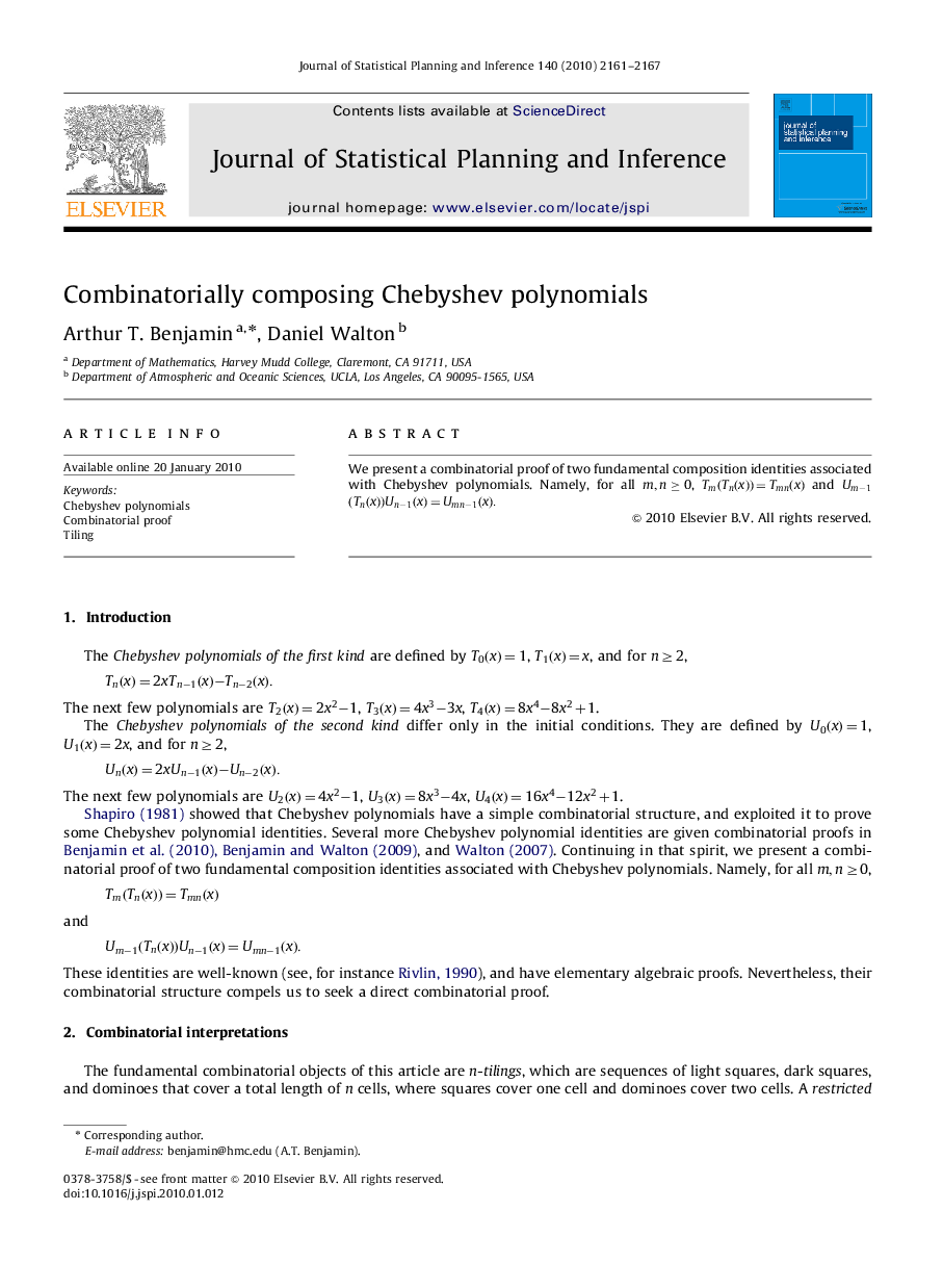 Combinatorially composing Chebyshev polynomials